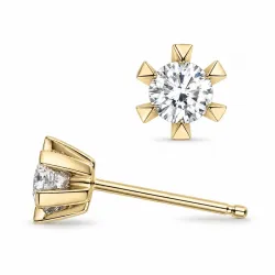2 x 0,30 ct lab grown diamant solitaire oorbel in 14 karaat goud met lab grown diamant 