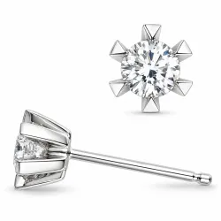 2 x 0,30 ct lab grown diamant solitaire oorbel in 14 karaat witgoud met lab grown diamant 