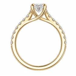 ovale lab grown diamant ring in 14 karaat goud 1,0 ct 0,26 ct