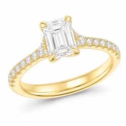 lab grown diamant ring in 14 karaat goud 1,0 ct 0,25 ct