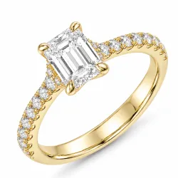 lab grown diamant ring in 14 karaat goud 1,0 ct 0,25 ct