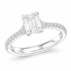 lab grown diamant ring in 14 karaat witgoud 1,0 ct 0,25 ct