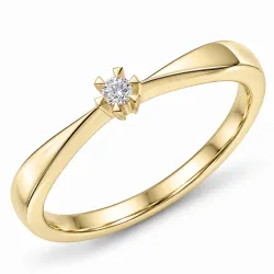 0,05 ct lab grown diamant solitaire ring in 14 karaat goud 0,05 ct