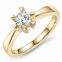1,00 ct lab grown diamant solitaire ring in 14 karaat goud 1,0 ct
