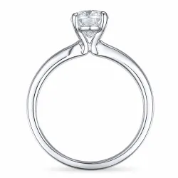 ovale lab grown diamant solitaire ring in 14 karaat witgoud 1,0 ct