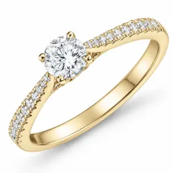lab grown diamant ring in 14 karaat goud 0,40 ct 0,17 ct