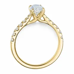 ovale lab grown diamant ring in 14 karaat goud 1,0 ct 0,34 ct