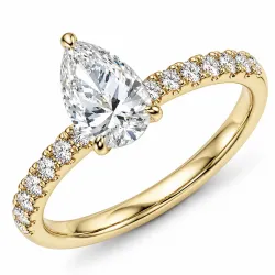 lab grown diamant goud ring in 14 karaat goud 1,0 ct 0,26 ct