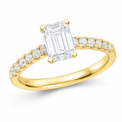 lab grown diamant ring in 14 karaat goud 1,0 ct 0,26 ct