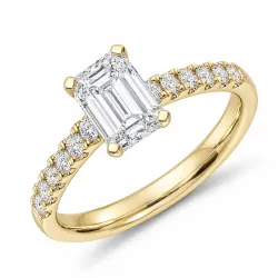 lab grown diamant ring in 14 karaat goud 1,0 ct 0,26 ct