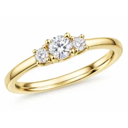 lab grown diamant ring in 14 karaat goud 0,20 ct 0,13 ct