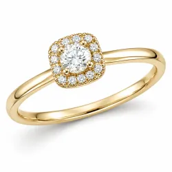 lab grown diamant ring in 14 karaat goud 0,20 ct 0,07 ct