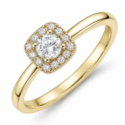 lab grown diamant ring in 14 karaat goud 0,20 ct 0,07 ct