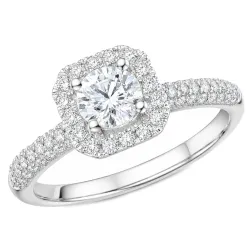 lab grown diamant ring in 14 karaat witgoud 0,52 ct 0,49 ct