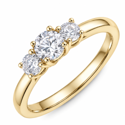 lab grown diamant ring in 14 karaat goud 0,30 ct 0,20 ct