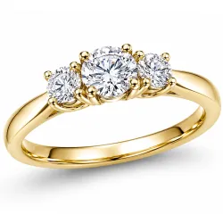 lab grown diamant ring in 14 karaat goud 0,30 ct 0,20 ct