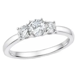 lab grown diamant ring in 14 karaat witgoud 0,30 ct 0,20 ct