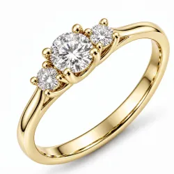 lab grown diamant ring in 14 karaat goud 0,30 ct 0,10 ct