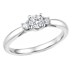 lab grown diamant ring in 14 karaat witgoud 0,30 ct 0,10 ct