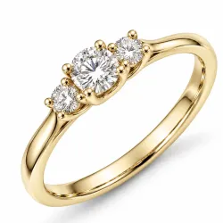 lab grown diamant ring in 14 karaat goud 0,25 ct 0,16 ct