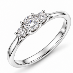 lab grown diamant ring in 14 karaat witgoud 0,25 ct 0,16 ct