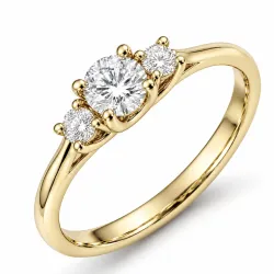 lab grown diamant ring in 14 karaat goud 0,25 ct 0,26 ct