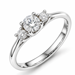 lab grown diamant ring in 14 karaat witgoud 0,25 ct 0,26 ct