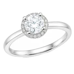 lab grown diamant ring in 14 karaat witgoud 0,85 ct 0,08 ct