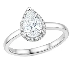 lab grown diamant ring in 14 karaat witgoud 0,70 ct 0,10 ct