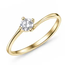 lab grown diamant solitaire ring in 14 karaat goud 0,25 ct