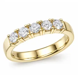 lab grown diamant mémoire ring in 14 karaat goud 5 x 0,20 ct