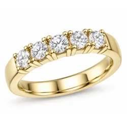 lab grown diamant mémoire ring in 14 karaat goud 5 x 0,15 ct