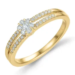 lab grown diamant ring in 14 karaat goud 0,21 ct