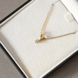 0,05 ct lab grown diamant hanger in 14 caraat goud 0,05 ct