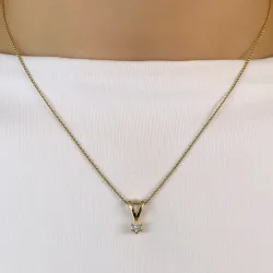0,10 ct lab grown diamant hanger in 14 caraat goud 0,10 ct
