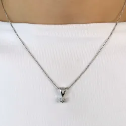 0,10 ct lab grown diamant hanger in 14 caraat witgoud 0,10 ct