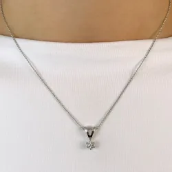 0,20 ct lab grown diamant hanger in 14 caraat witgoud