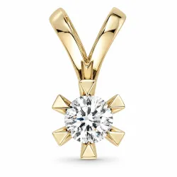0,50 ct lab grown diamant hanger in 14 caraat goud 0,50 ct