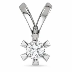 0,50 ct lab grown diamant hanger in 14 caraat witgoud 0,50 ct
