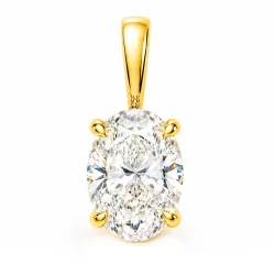 1,00 ct lab grown diamant solitaire hanger in 14 caraat goud 1,0 ct