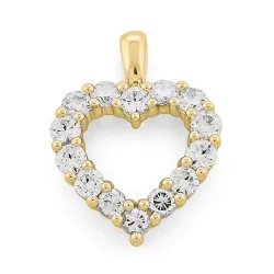 hart lab grown diamant hanger in 14 caraat goud 1,3 ct