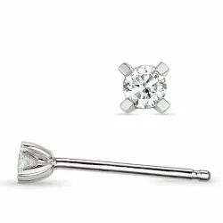 2 x 0,05 ct lab grown diamant solitaire oorbel in 14 karaat witgoud met lab grown diamant