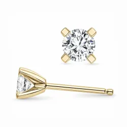 2 x 0,20 ct lab grown diamant solitaire oorbel in 14 karaat goud met lab grown diamant 