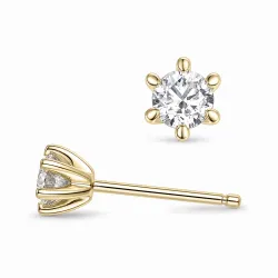 2 x 0,20 ct lab grown diamant solitaire oorbel in 14 karaat goud met lab grown diamant 