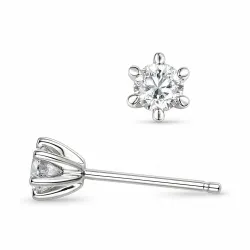 2 x 0,20 ct lab grown diamant solitaire oorbel in 14 karaat witgoud met lab grown diamant 