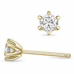 2 x 0,40 ct lab grown diamant solitaire oorbel in 14 karaat goud met lab grown diamant 