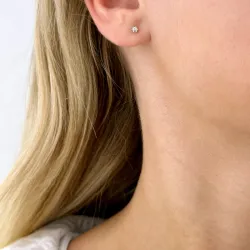 2 x 0,10 ct lab grown diamant solitaire oorbel in 14 karaat goud met lab grown diamant 