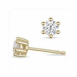 2 x 0,30 ct lab grown diamant solitaire oorbel in 14 karaat goud met lab grown diamant 
