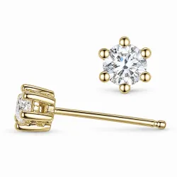 2 x 0,40 ct lab grown diamant solitaire oorbel in 14 karaat goud met lab grown diamant 