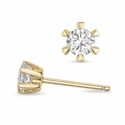 2 x 0,20 ct lab grown diamant solitaire oorbel in 14 karaat goud met lab grown diamant 